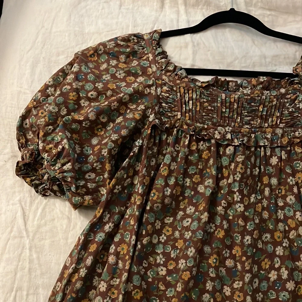 SOLD Doen Patricia brown floral dress size Medium - Picture 4 of 9